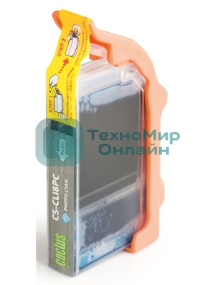 Картридж струйный Cactus CS-CLI8PC голубой (12 мл) для Canon Pixma iP6600/iP6600d/iP6700/iP6700d/MP960/MP970/PRO 9000
