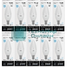 Лампа светодиодная Gauss Elementary 6Вт цок.: E14 свеча 220B 6500K св. свеч. бел. хол. C37 (упак.: 10 шт)