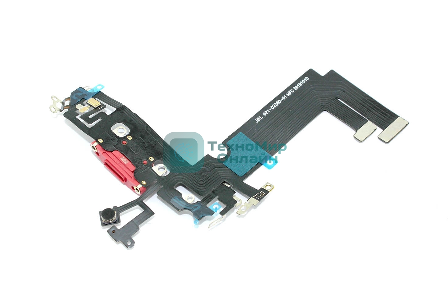 Шлейф с разъемом зарядки и микрофоном для Apple iPhone iPhone 12 Mini красный