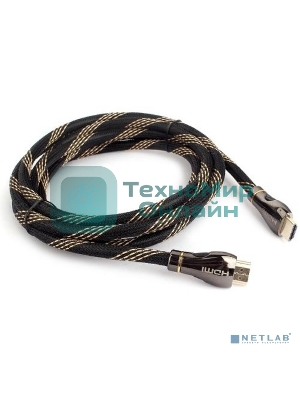 Кабель Cablexpert HDMI CCP-HDMI8К-2.5M, 19M/19M, v2.1, 8К, медь, позол.разъемы, экран, оплетка, 2.5м, черный, пакет