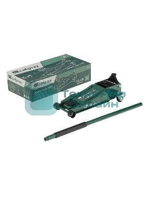 Домкрат гидравлический подкатной Сибртех, 3 т, 85-490 мм, быстрый подъем, низкий подхват, проф.