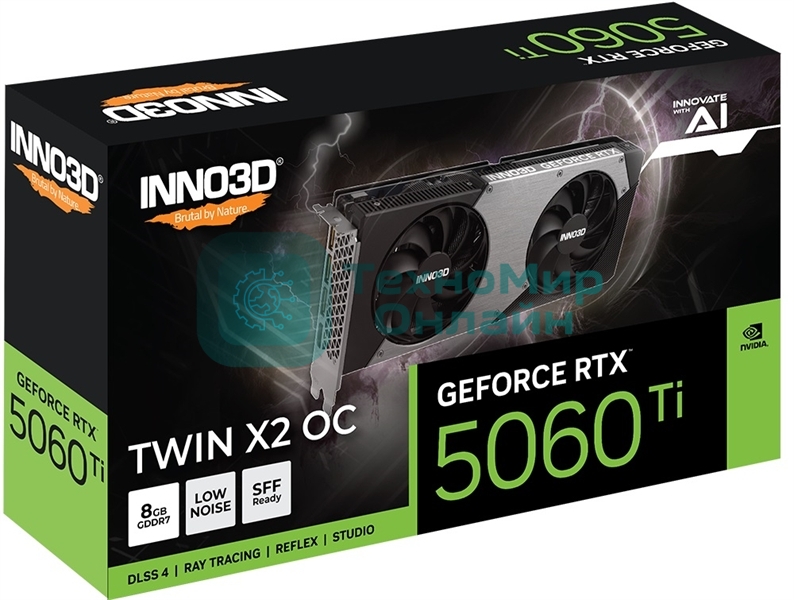Видеокарта INNO3D RTX 5060 Ti Twin X2 OC RTX 5060Ti, HDMI, DP*3, 8G,D7