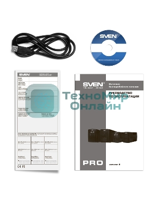 Источник бесперебойного питания SVEN Pro 1000 1000VA/720W USB, RJ-45 (3 EURO) 