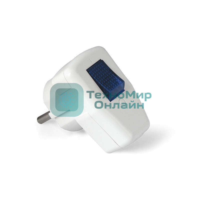 Вилка электрич. с выкл. с заземл. 16А 250В бел. UNIVersal 0056