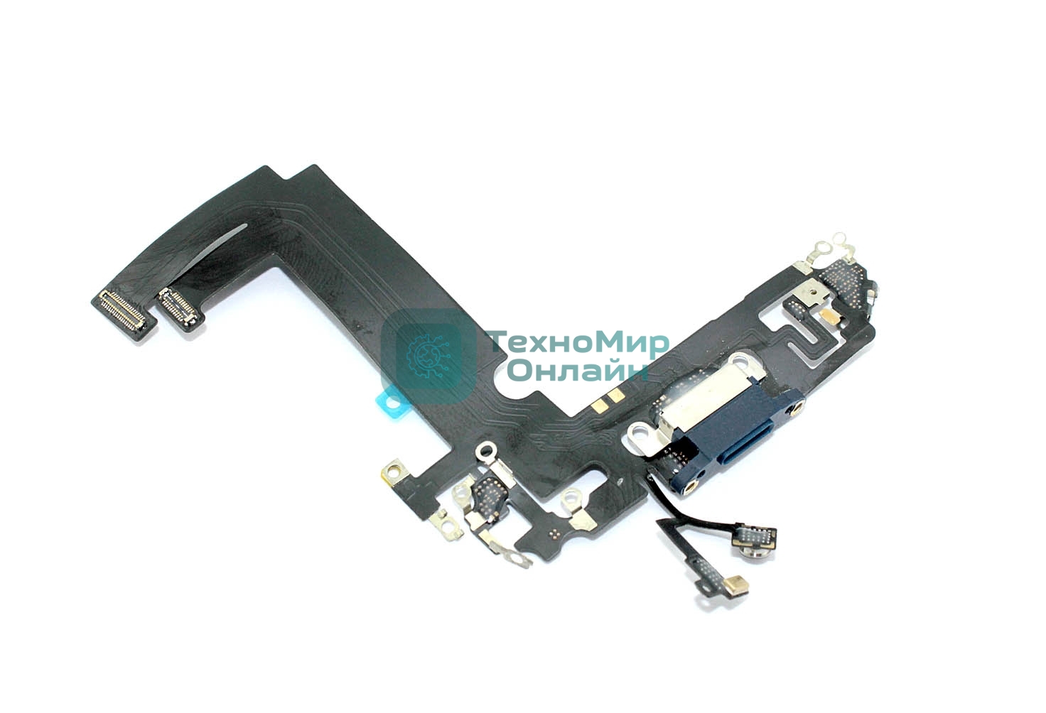 Шлейф с разъемом зарядки и микрофоном для Apple iPhone iPhone 12 Mini синий