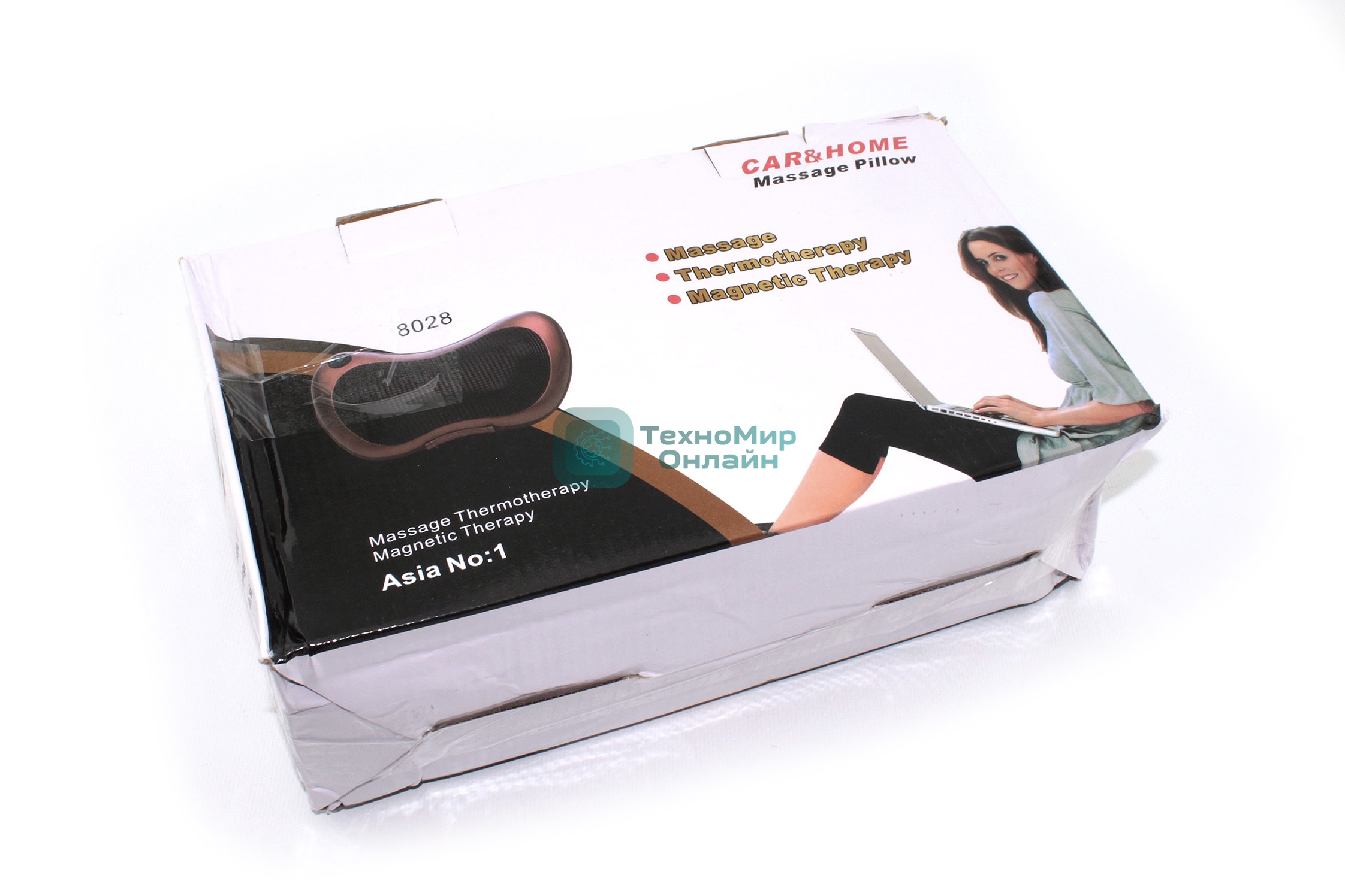 Массажная подушка шиацу, автомобильная массажная подушка с подогревом (терморолики) R502