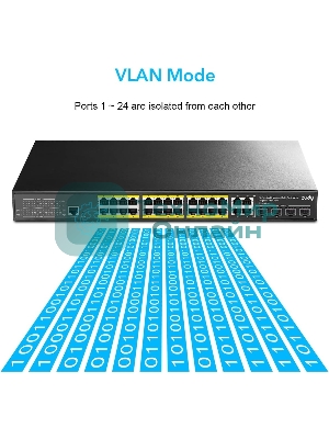 Коммутатор Cudy GS2028PS4-300W (L2) 28x1 Гбит/с 4SFP 24PoE+ 300W управляемый