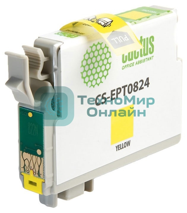 Картридж струйный Cactus CS-EPT0824 (T0824) желтый (13,8 мл) для Epson Stylus Photo R270/290/RX590