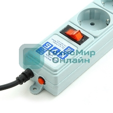 Фильтр-удлинитель Power Cube B 3,0 м 5 розеток (серый) 10А/2,2 кВт