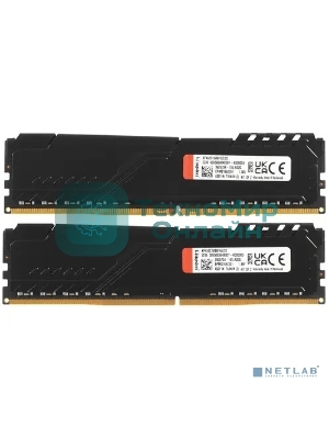 Оперативная память Kingston Fury Beast, DDR4, 32GB (2x16GB), 3200MHz, CL16, DIMM, с радиатором, черный