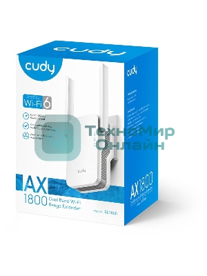 Повторитель беспроводного сигнала Cudy RE1800 AX1800 10/100/1000BASE-TX/Wi-Fi белый