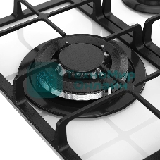 Варочная поверхность Monsher MGG 43 Blanc, газ, High-Tech, 45 см, автоматический электроподжиг, газ-контроль, форсунки под сжиженый газ, SABAF конфорки, чугунные решетки, белый