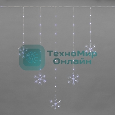 Гирлянда Neon-night светодиодный занавес из росы с фигурами снежинок IP20 USB + пульт управления бел.