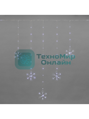 Гирлянда Neon-night светодиодный занавес из росы с фигурами снежинок IP20 USB + пульт управления бел.