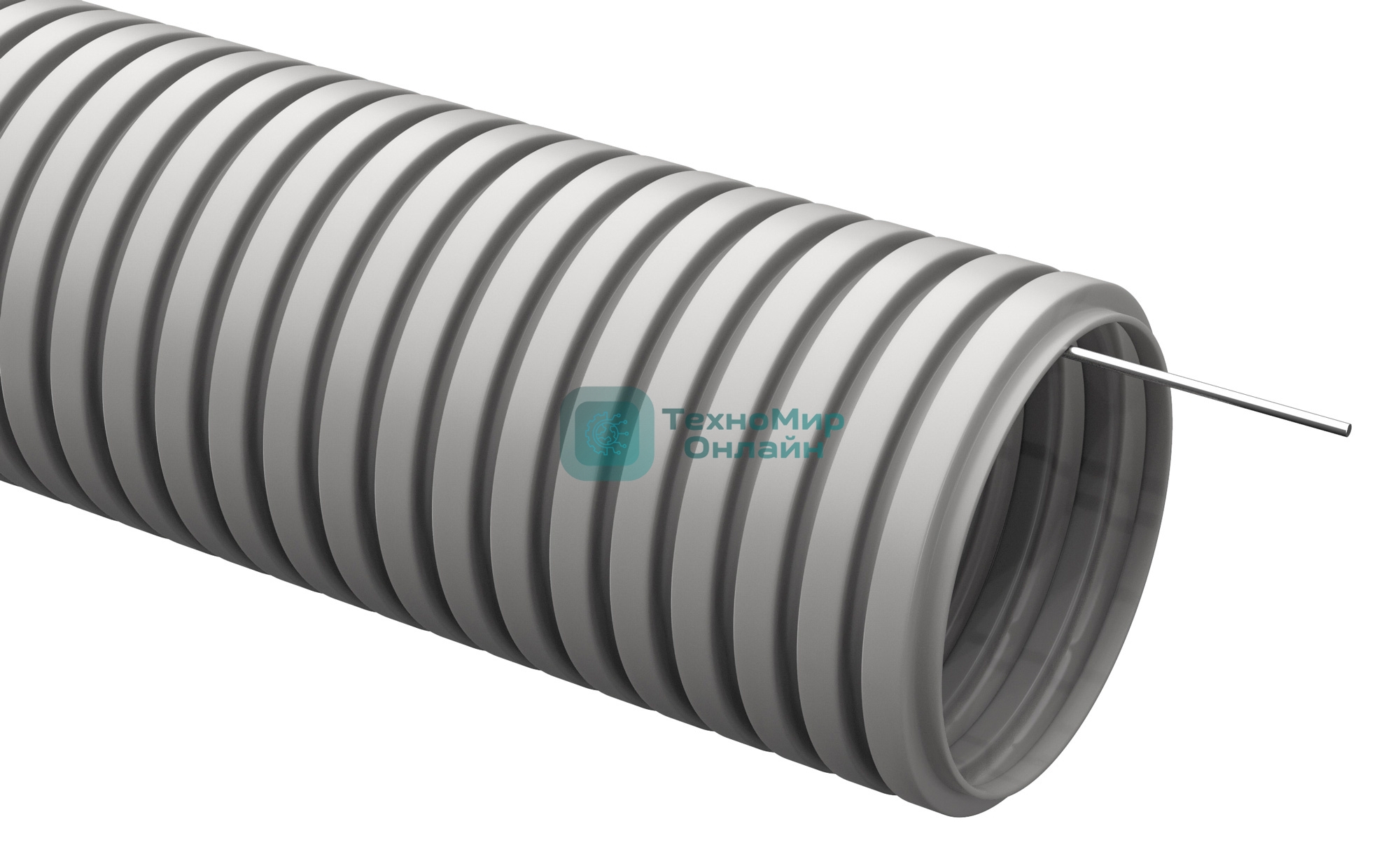 Труба гофрированная ПВХ d50 мм с зондом сер. (уп.15 м) IEK CTG20-50-K41-015I