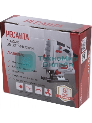 Лобзик электрический Ресанта Л-100/850 850Вт 3000ходов/мин от электросети