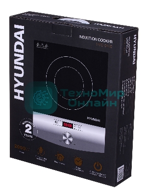 Плита настольная электрическая Hyundai HYC-0102 серебристый/черный стеклокерамика