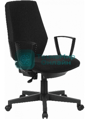 Кресло Бюрократ CH-545 черный, экокожа, 120 кг, механизм качания