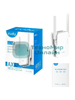 Повторитель беспроводного сигнала Cudy RE1800 AX1800 10/100/1000BASE-TX/Wi-Fi белый