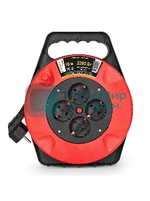 Удлинитель на катушке ExeGate EX286336RUS Master ECS-1-1B (4 евророзетки с заземлением, 10 м, защита от детей, защита от перегрузки, 3х1,0 мм2, 10А/2.2 кВт)