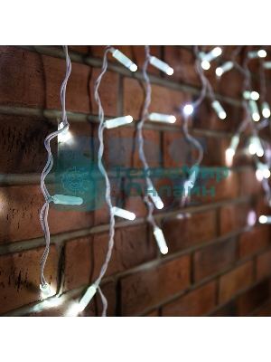 Гирлянда Neon-night Айсикл (бахрома) светодиодный, 2,4 х 0,6 м, белый провод, 230 В, диоды белые, 76 LED