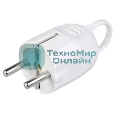 Вилка угловая ВПу12-01-Ст разборная с заземл. с кольцом 16А бел. IEK EVP12-16-01-K01