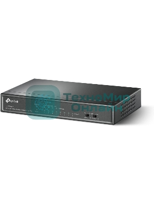 Коммутатор TP-Link 8-Port 10/100Mbps Unmanaged Switch with 4-Port PoE, metal case, desktop mount, PoE budget 41W.