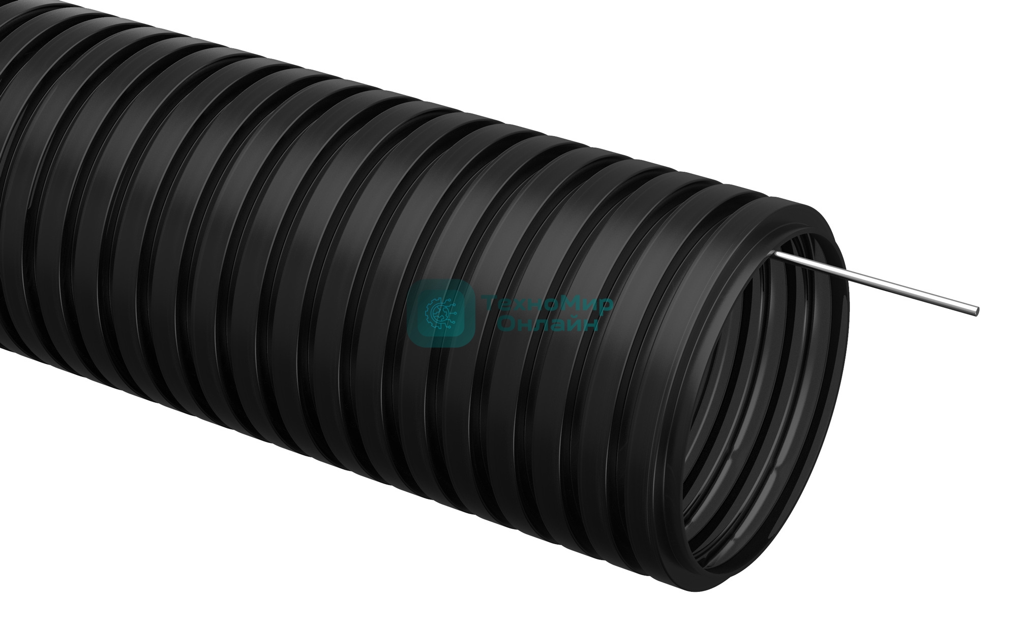 Труба гофрированная ПНД d16 мм с зондом черный (уп. 25 м) IEK CTG20-16-K02-025-1