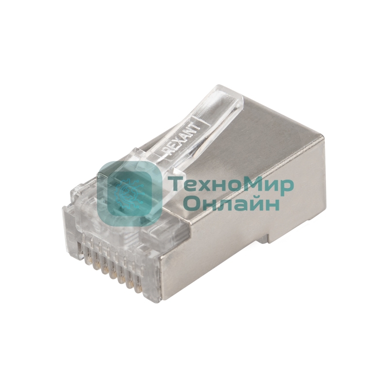 Разъем сетевой Rexant LAN на кабель, штекер 8Р8С (Rj-45), под обжим, в экране, (10 шт.)
