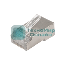 Разъем сетевой Rexant LAN на кабель, штекер 8Р8С (Rj-45), под обжим, в экране, (10 шт.)