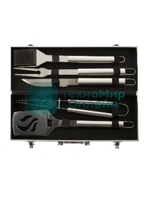 Набор приборов для барбекю Palisad Camping, 5 шт в алюм.кейсе