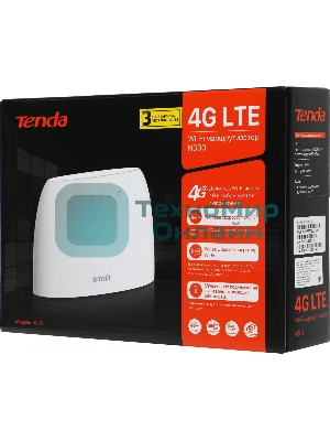 Роутер Tenda 4G03 4G LTE wiFi, 300 Мбит/с, поддержка TR069, слот для SIM-карт