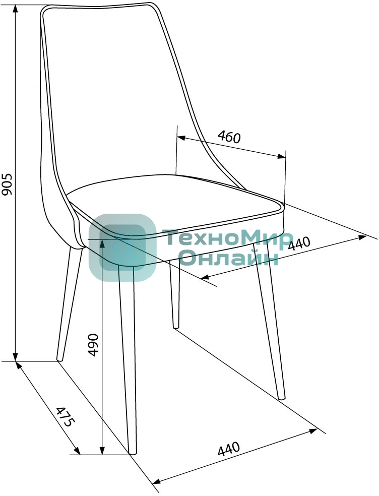 Стул для дома Бюрократ CH-K4 т. серый Holland 18 металл черный на ножках