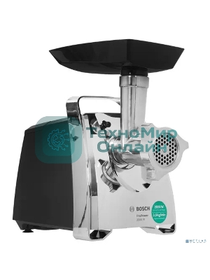 Мясорубка электрическая Bosch MFW67440 черный, 2000 Вт, 3.5 кг/мин, реверс, защита от перегрузки, насадки - 7