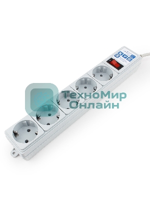 Фильтр-удлинитель Power Cube B 3,0 м 5 розеток (серый) 10А/2,2 кВт