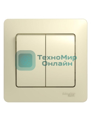 Выключатель 2-кл. СП Glossa 10А IP20 10AX в сборе беж. SchE GSL000252