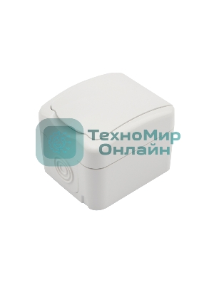 Розетка одноместная Kranz Mini OG открытой установки с заземлением, IP54 белая