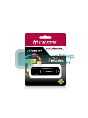 Флешка USB Transcend JetFlash 750 (TS32GJF750K), 32Gb, USB 3.0, R/W 130/30, черный