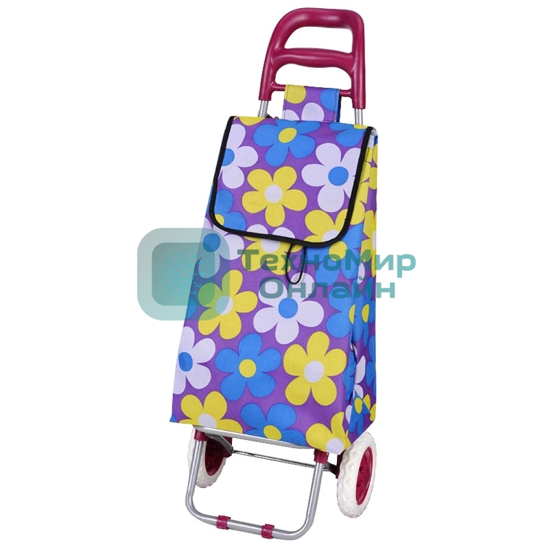 (Распродажа) Тележка с сумкой Рыжий кот A204 Васильки, до 30 кг (093540)