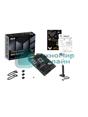 Материнская плата ASUS TUF GAMING X870-PLUS WIFI, AM5, AMD X870, 4xDDR5, 2xSATA, 4xM.2, 1xPCIe 5.0 x16, 1xPCIe 4.0 x4, 1xHDMI, 1xUSB-C 3.2 Gen 2, 1xUSB-C 3.2 Gen 2x2, 2xUSB-C 4.0, 1x 2.5Gb LAN, 1xUSB-A 2.0, 3xUSB-A 3.2 Gen 2, 4xUSB-A 3.2 Gen 1, 5x3.5 мм, Wi-Fi 7, ATX