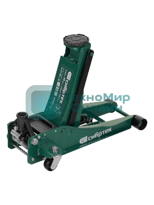 Домкрат гидравлический подкатной Сибртех, 3 т, 85-490 мм, быстрый подъем, низкий подхват, проф.