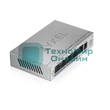 Коммутатор Zyxel GS1005HP Switch PoE +, 5xGE (4xPoE +), desktop, metal, silent, PoE budget 60 W