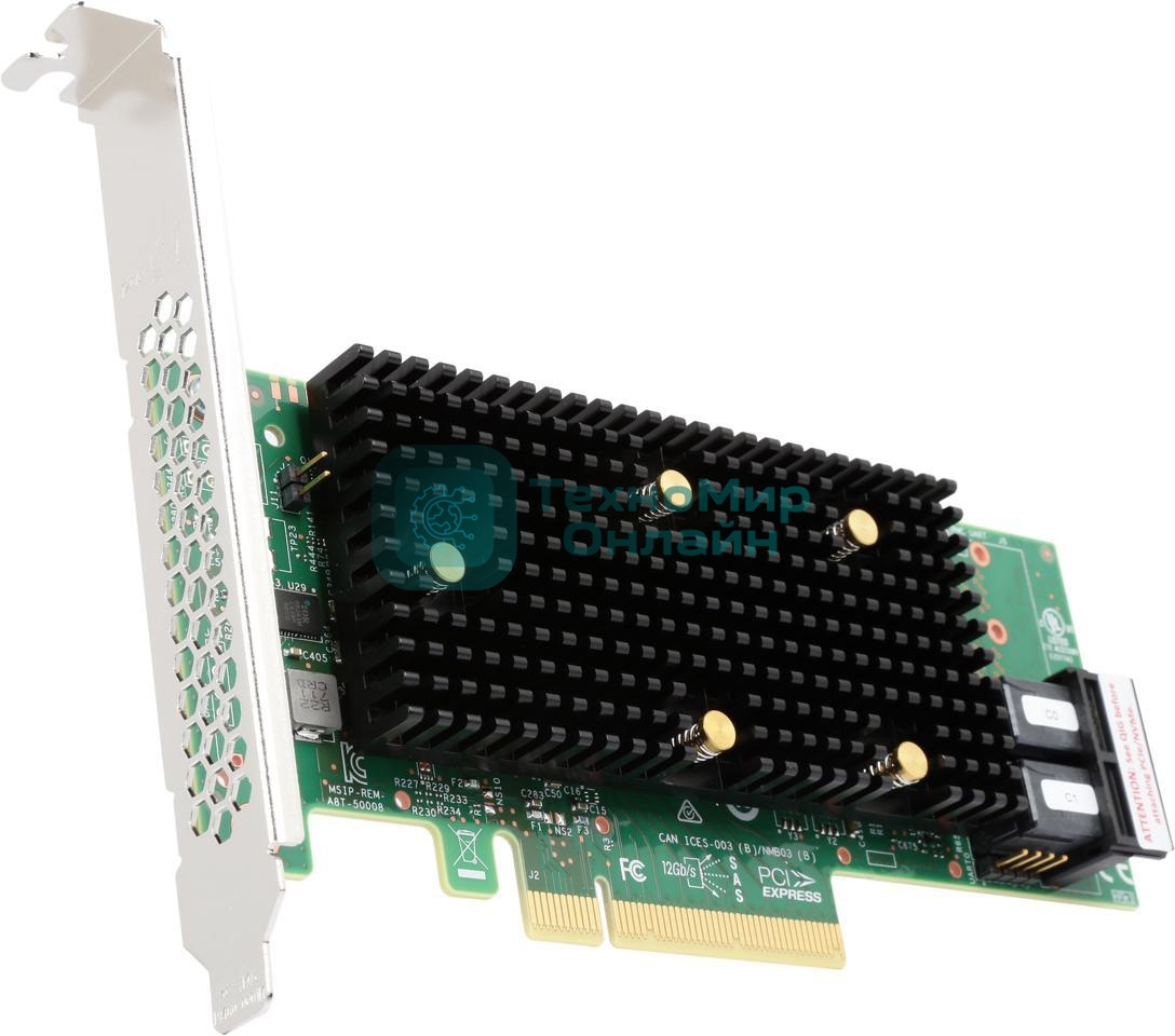 Контролер LSI 9400-8i SGL (05-50008-01), PCIe 3.1 x8 LP, Tri-Mode SAS/SATA/NVMe 12G HBA, 8port(1*int SFF8643), 3408 IOC