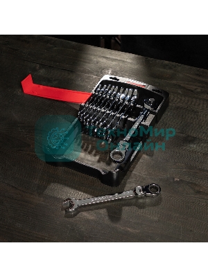 Набор ключей комбинированных Matrix, трещоточных шарнирных 11шт.