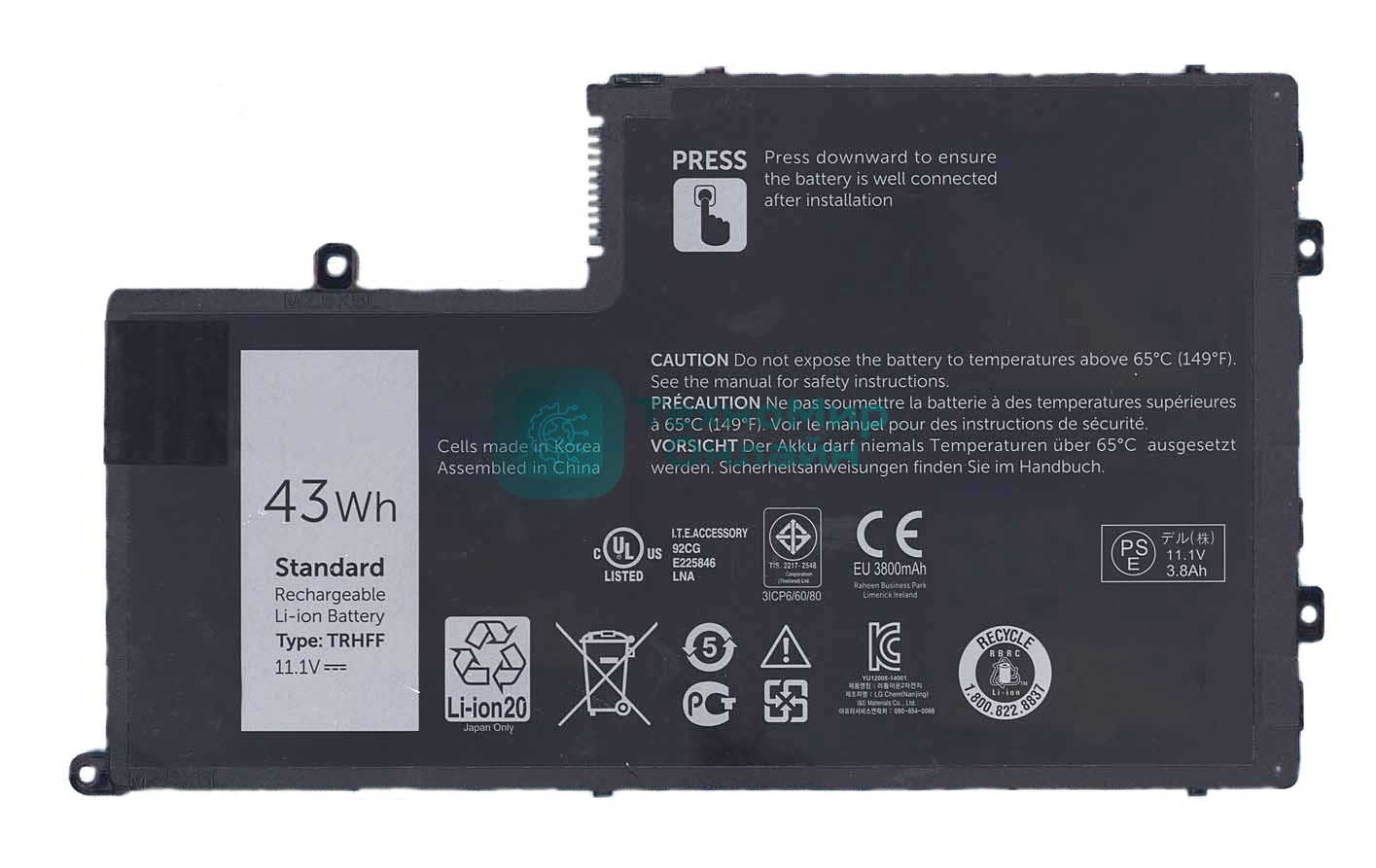 Аккумуляторная батарея для ноутбука Dell Inspiron 15-5547 43Wh TRHFF