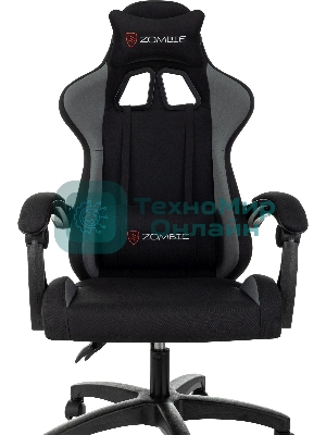 Кресло Zombie Void черный/серый, экокожа, 120 кг, механизм качания