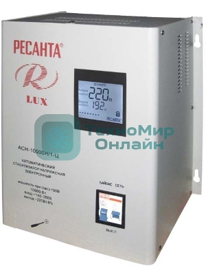 Стабилизатор напряжения Ресанта АСН-10000Н/1-Ц электронный однофазный серый
