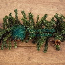 Еловый шлейф Neon-night 2,7 м с шишками, объем 36 см