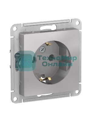 Механизм розетки 1-м СП AtlasDesign с заземл. 16А алюм. SchE ATN000343