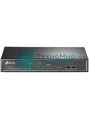 Коммутатор TP-Link 8-Port 10/100Mbps Unmanaged Switch with 4-Port PoE, metal case, desktop mount, PoE budget 41W.